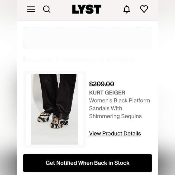 Kensington Platform Sandals by Kurt Geiger London.  Size 36 - US 6 - Picture 11 of 13